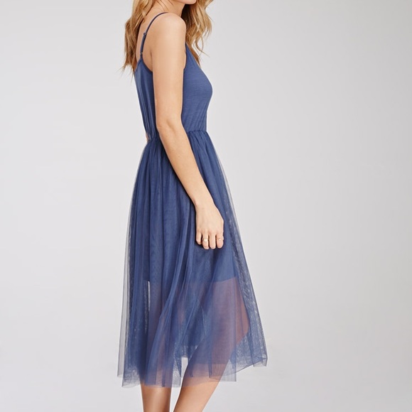 Cami Dress with bodice and Sheer overlay skirt - Picture 2 of 8